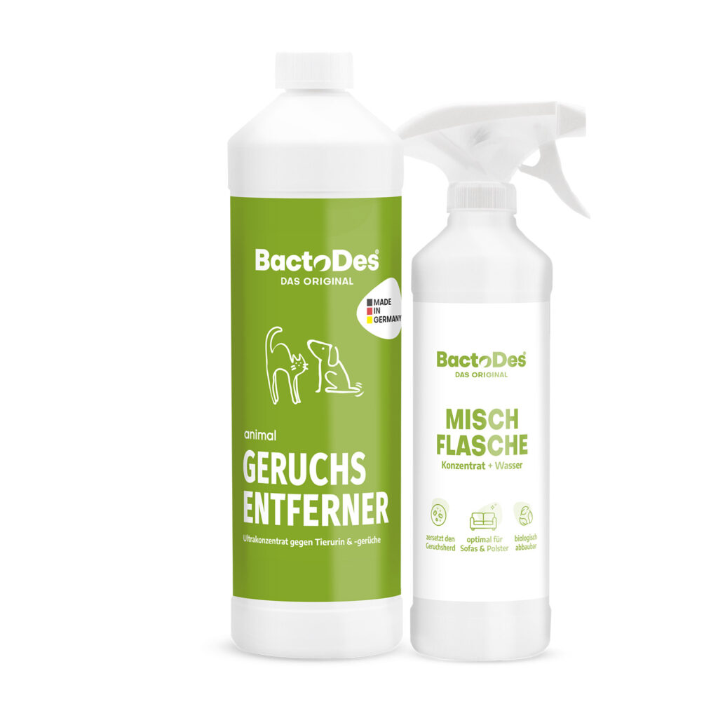 Bactodes Animal 1L und Mischflasche - Der Tiergeruchsentferner