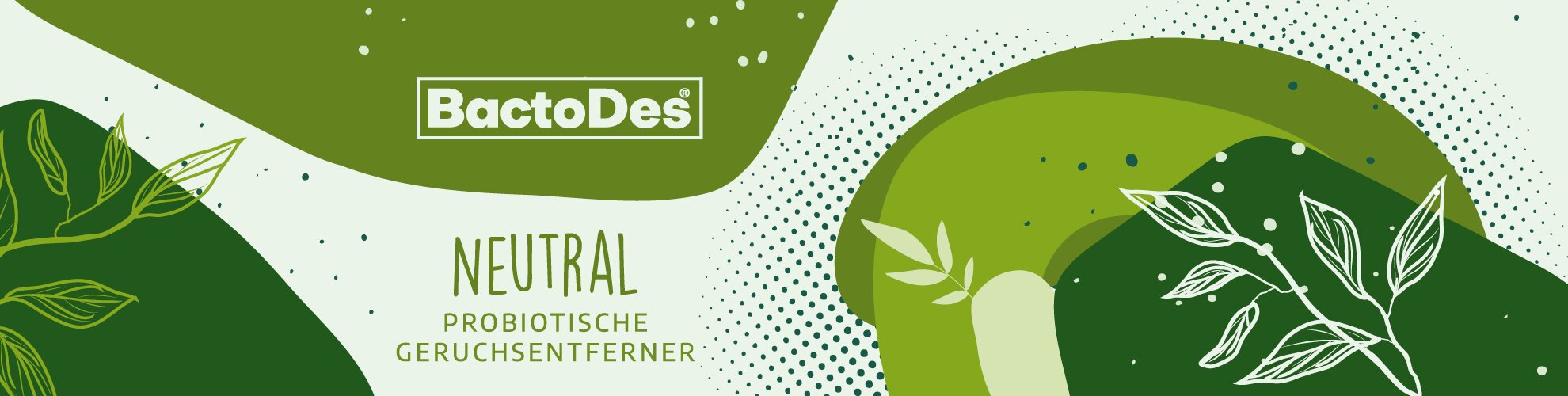 Grüner Banner mit dem BactoDes Neutral  Probiotische...