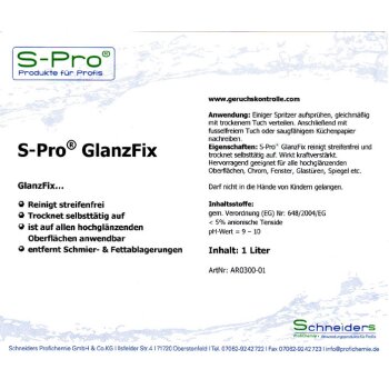S-Pro GlanzFix Glas & Fensterreiniger 1L