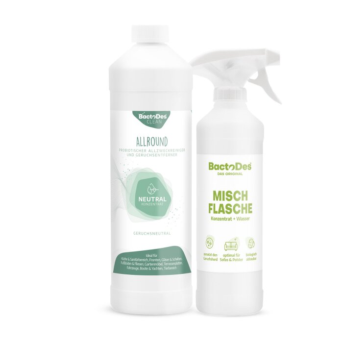 BactoDes® Clean Allround - Neutral 1Liter Flasche inkl. 1 Misch- und Sprühflasche