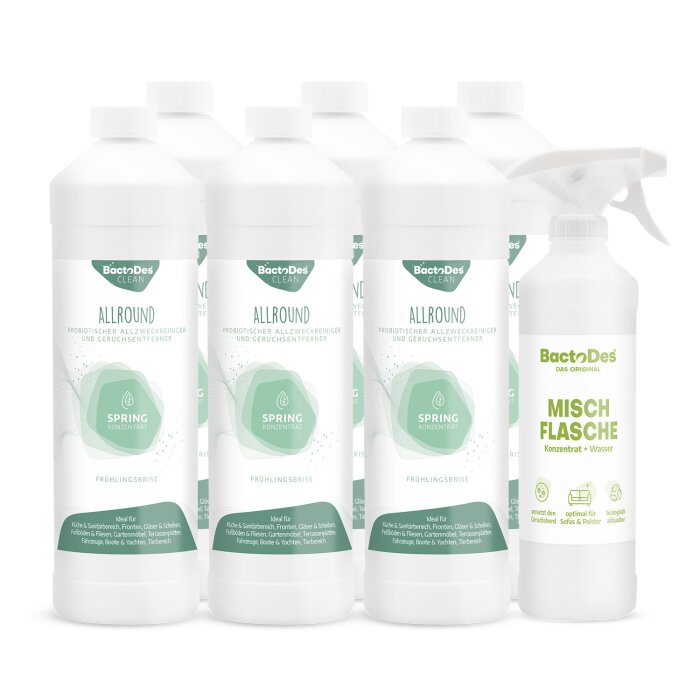 BactoDes® Clean Allround - Spring 6x1  Liter Karton inkl. 1 Misch- und Sprühflasche
