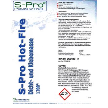 S-Pro Hot-Fire Dicht und Klebemasse 1200°C 1 Kartusche