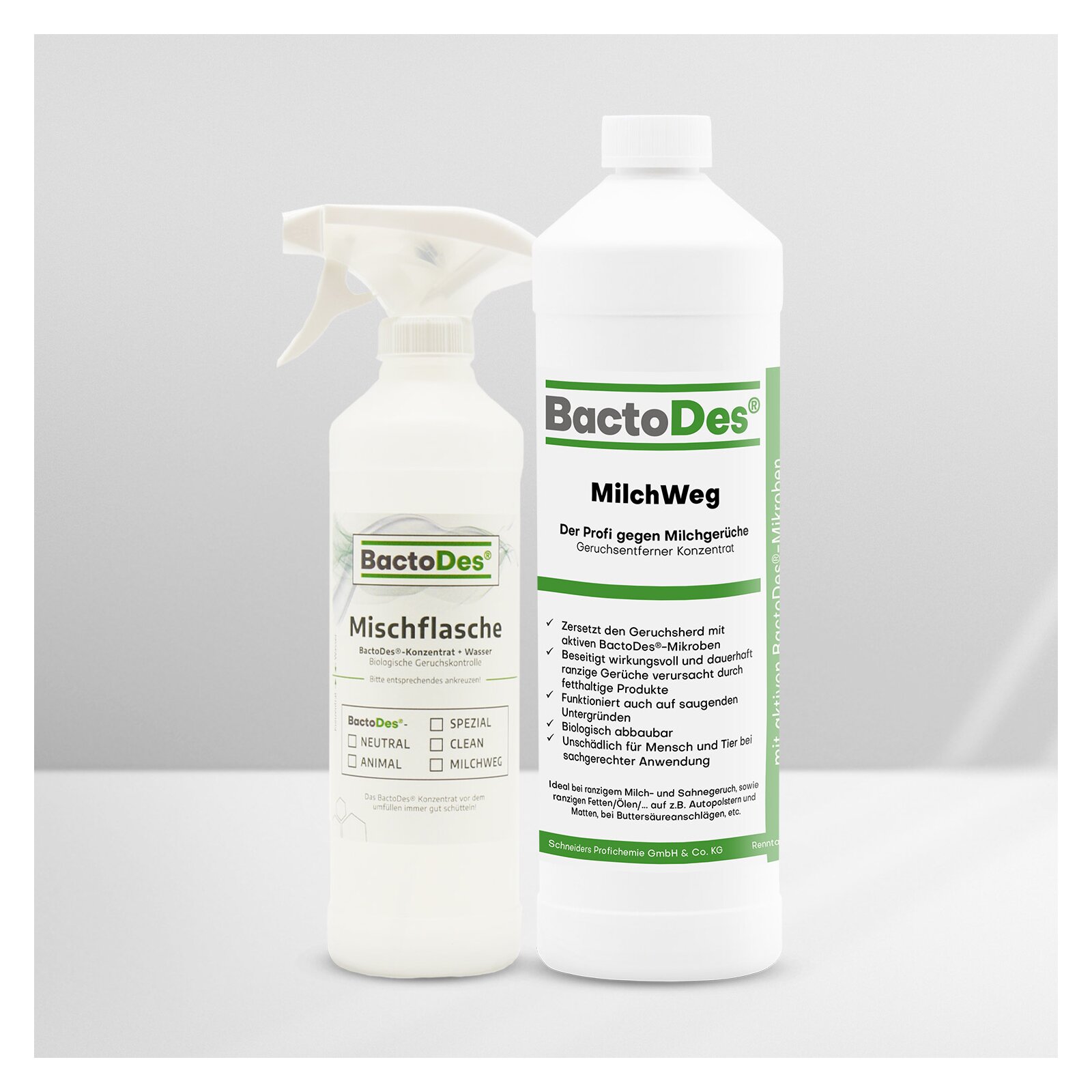 4260435516064 - BactoDes®-MilchWeg Milchgeruch und Buttersäure Neutralisierer incl 1 Misch- Und Sprühflasche 4260435516064 - BactoDes®-MilchWeg Milchgeruch und Buttersäure Neutralisierer incl 1 Misch- Und Sprühflasche