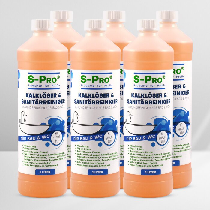 S-Pro Kalklöser und Sanitärreiniger 6x1 Liter Karton
