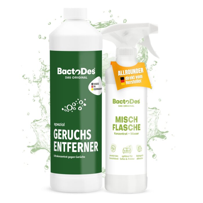 BactoDes-Spezial Geruchskiller 1Liter Flasche inkl. 1 Misch- und Sprühflasche