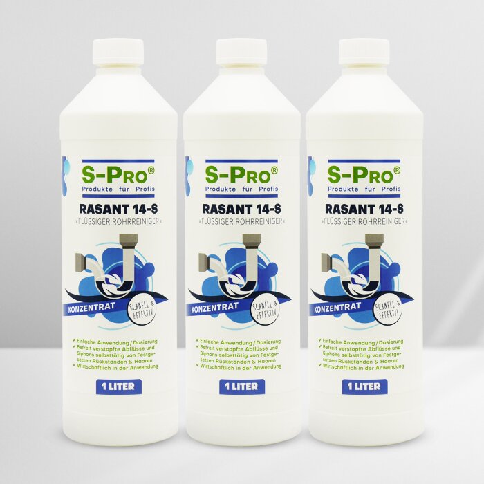 S-Pro Rasant 14-S Rohrreiniger 3x1 Liter Set