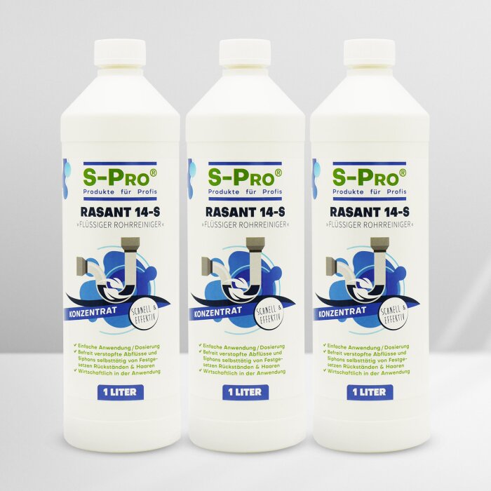 S-Pro Rasant 14-S Rohrreiniger 3x1 Liter Set