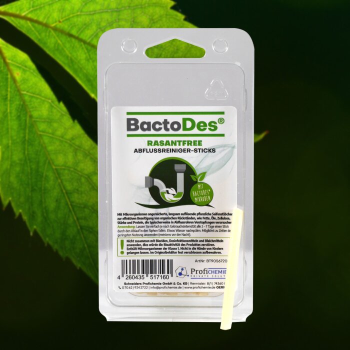 BactoDes® RasantFree Abflussreiniger-STICKS 1 Pack mit 20 Sticks