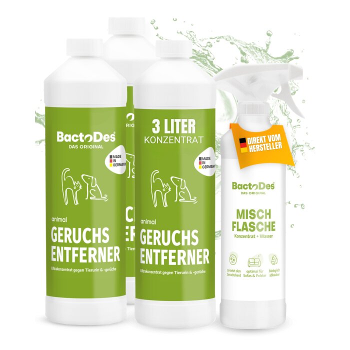 BactoDes Animal  Konzentrat 3 x 1 L Flasche inkl. 1 Misch- und Sprühflasche
