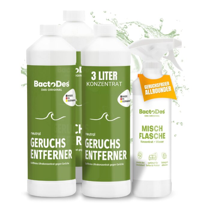 BactoDes Neutral Konzentrat 3 x 1 L Flasche inkl. 1 Misch- und Sprühflasche