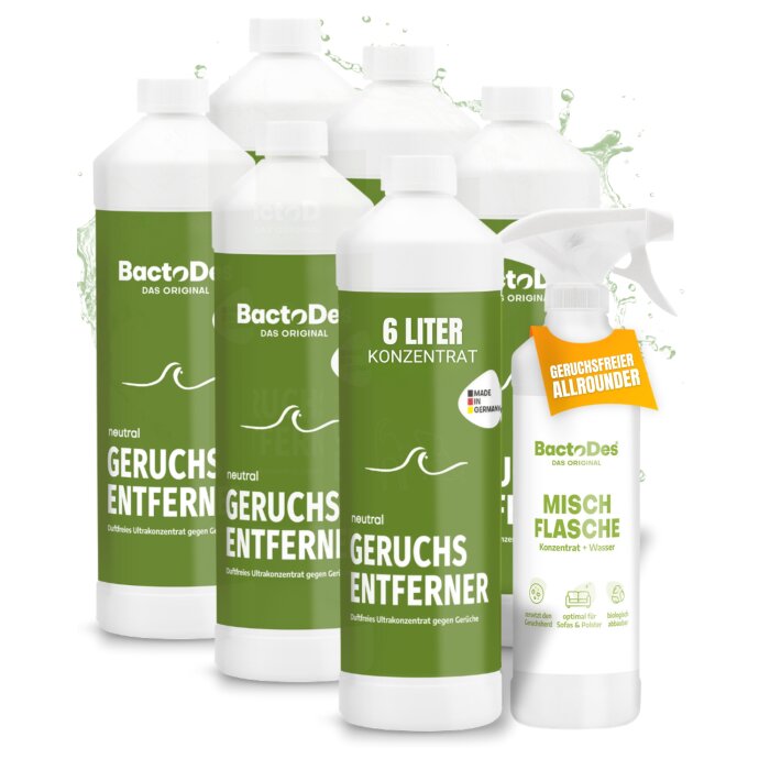 BactoDes Neutral Konzentrat  6 x 1 L Flasche inkl. 1 Misch- und Sprühflasche