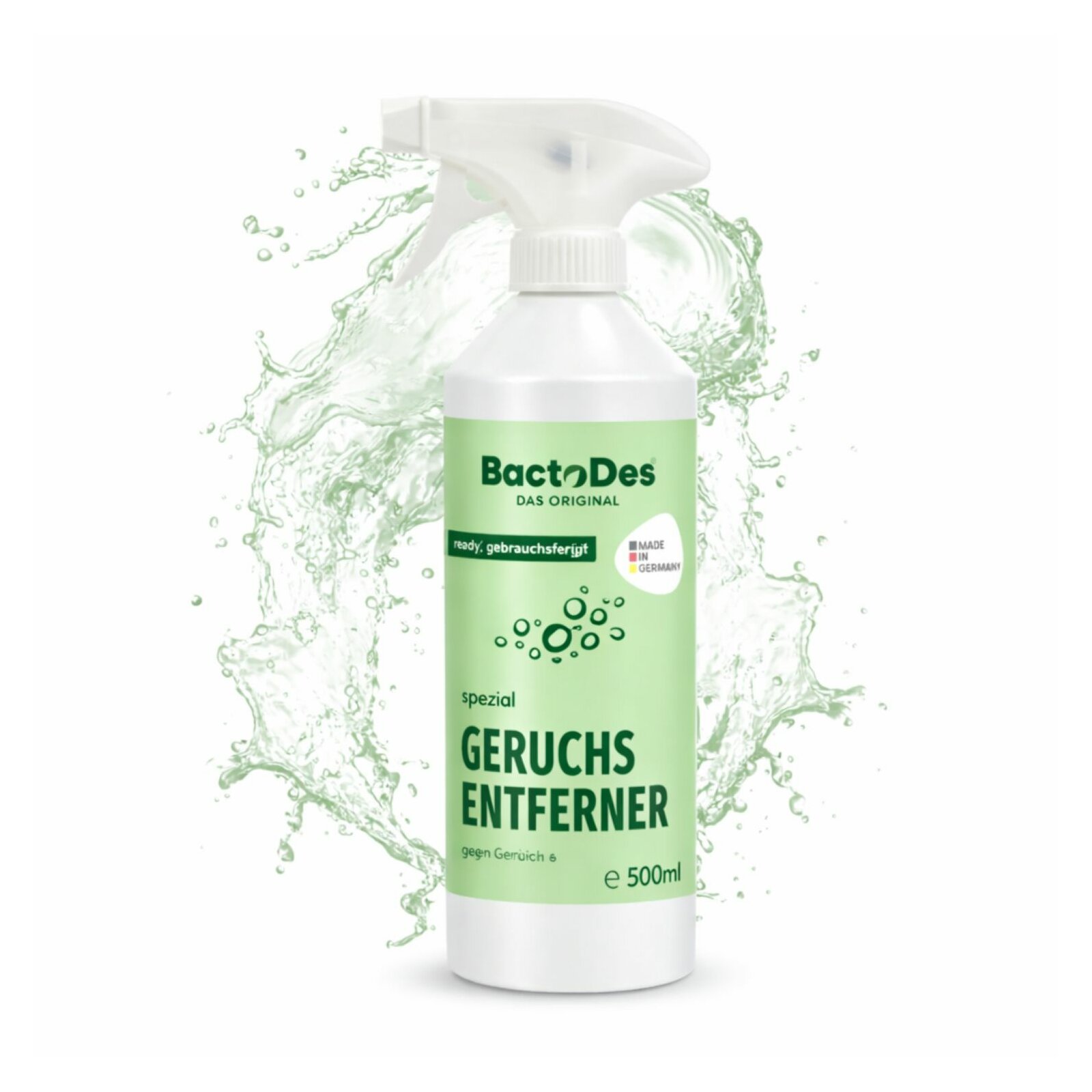 BactoDes® Spezial – Allround-Geruchsentferner für hartnäckige Gerüche Ready inkl. Sprühkopf 500 ml Flasche