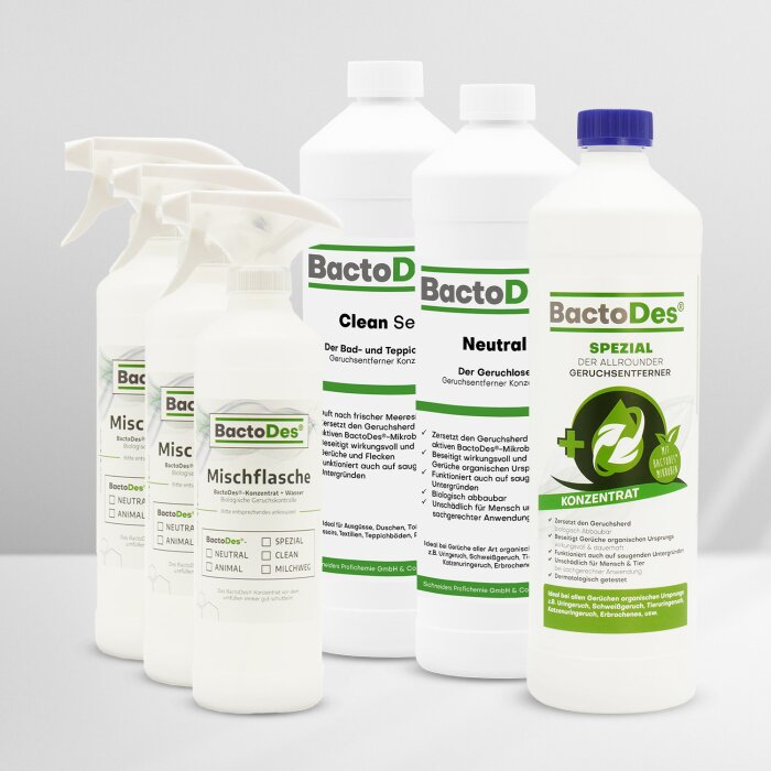 BactoDes-3-er-Set "Clean-Spezial-Neutral" incl. 3 Misch- und Sprühflaschen